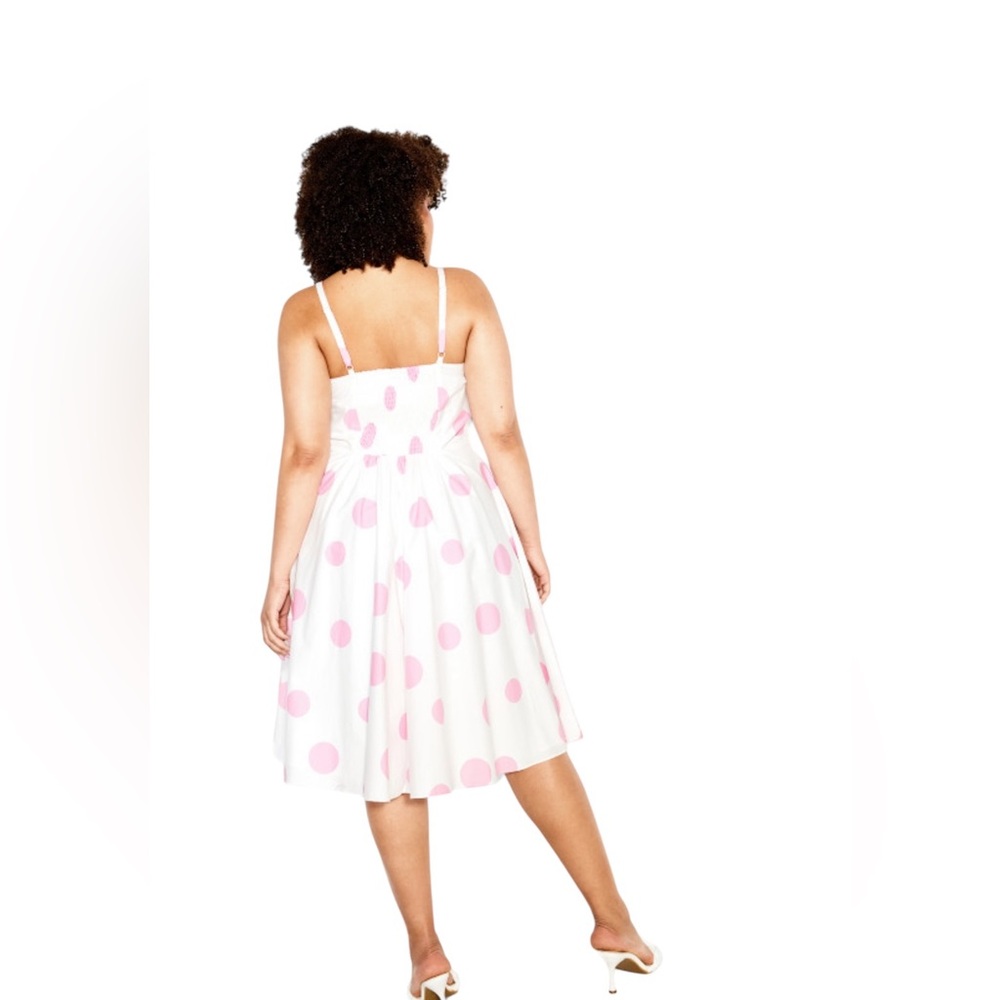 NWOT CITY CHIC Holly Spot Pink Polka Dot Dress - Picture 5 of 15